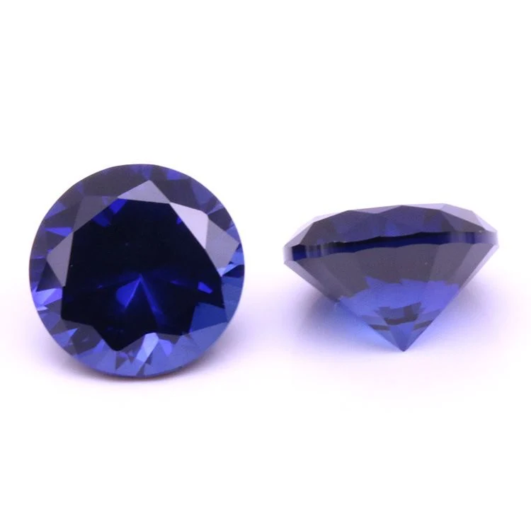 Round Shape Loose Faceted Gemstone Synthetic 34# Sapphire for Jewelry Setting