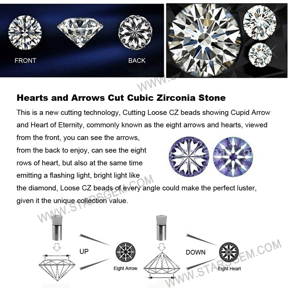 Star Cut Cubic Zirconia Loose Gemstone for Jewelry