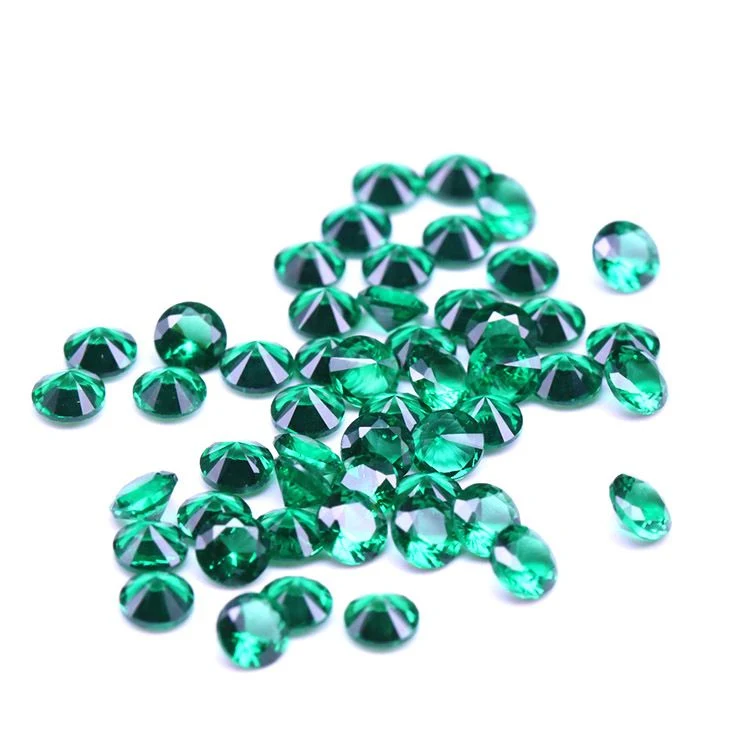 Nano Sital Emerald Color Loose Faceted Round Gemstone for Jewelry Setting