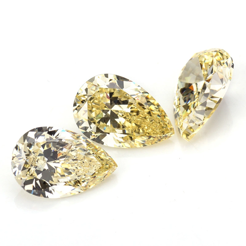 Light Yellow Cubic Zirconia Crushed Ice Cut Gemstone for Jewelry Setting