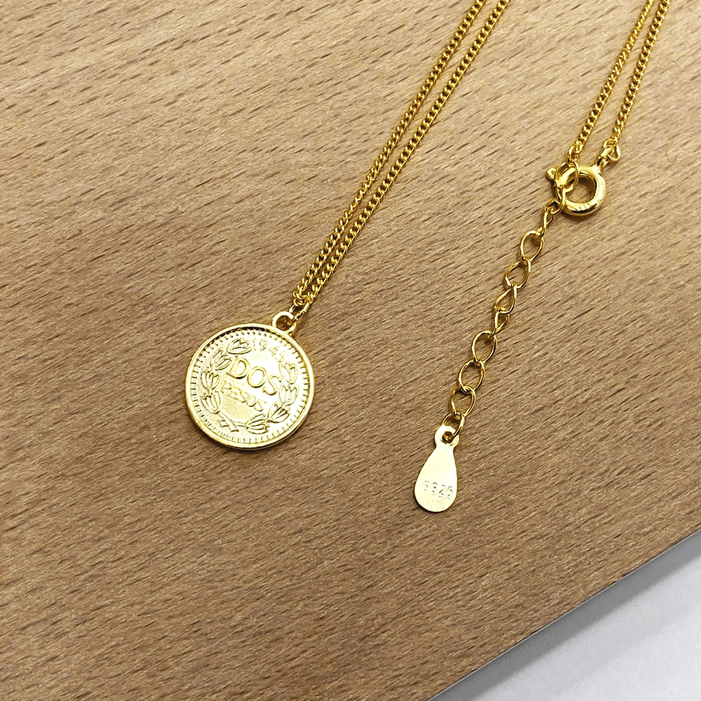 2023 Fashion New Coin Necklace 925 Sterling Silver Jewellery Customerize 14K Gold Plated