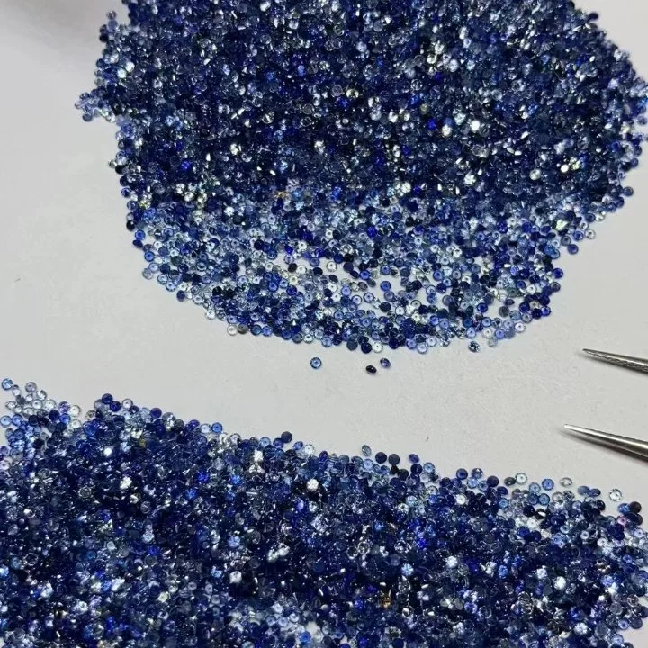Natural Blue Sapphire Gemstone Round 1.1mm for Jewelry