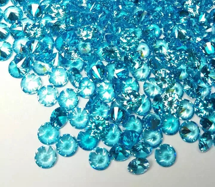 Cubic Zirconia Round Blue 1-3mm 3A Factory Wholesale Price for Silver Jewelry
