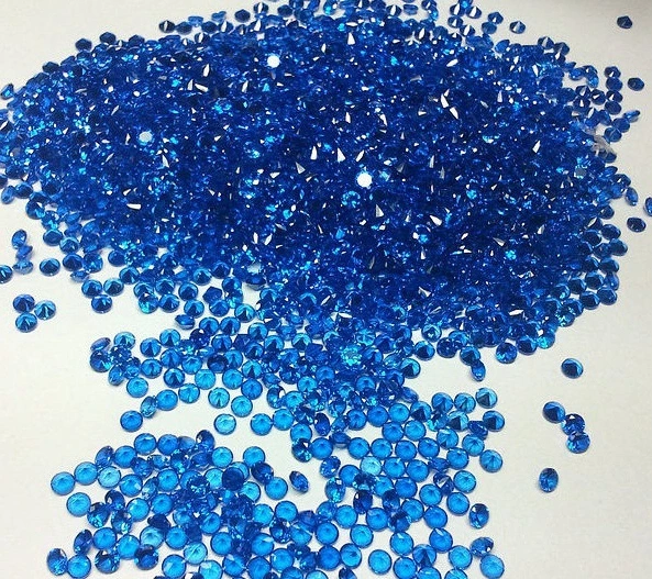 Cubic Zirconia Round Blue 1-3mm 3A Factory Wholesale Price for Silver Jewelry
