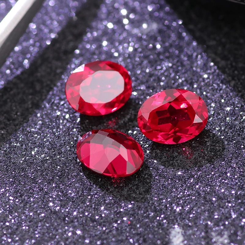 Ruby Red Color Grc Certificate Created Oval Loose Gemstone Lab Grown Royal Ruby Sapphire Price Per Carat for Jewelry Ring