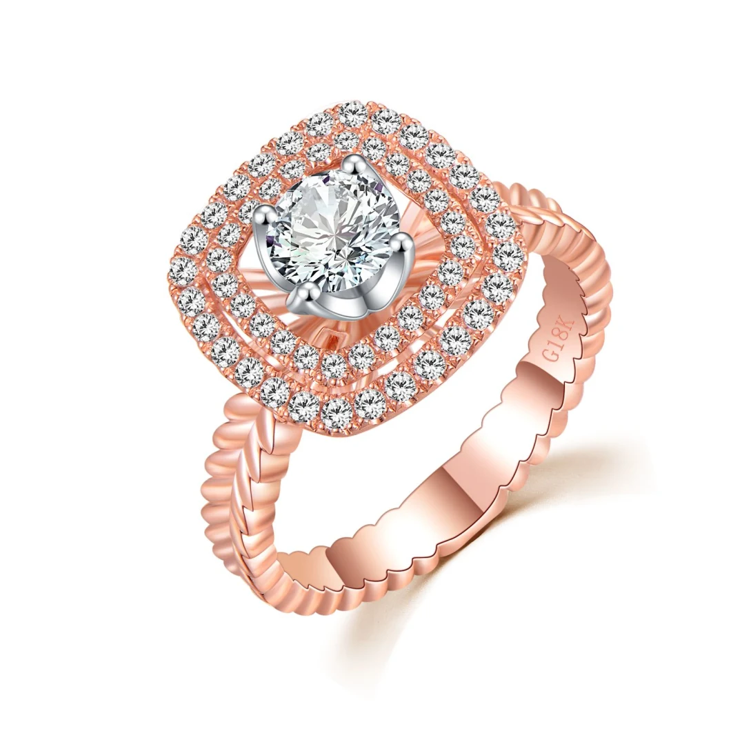 9K 14K 18K PT Pure Gold Diamond Ring Original Patent Design Factory Wholesale Custom Fashion Female Jewelry C05rb15ra27W