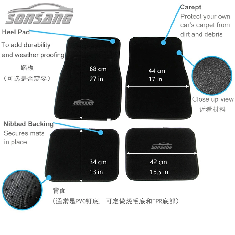 Sonsang Chinese Car Mats Auto Accessories Factory Wholesale Universal Car Floor Mats