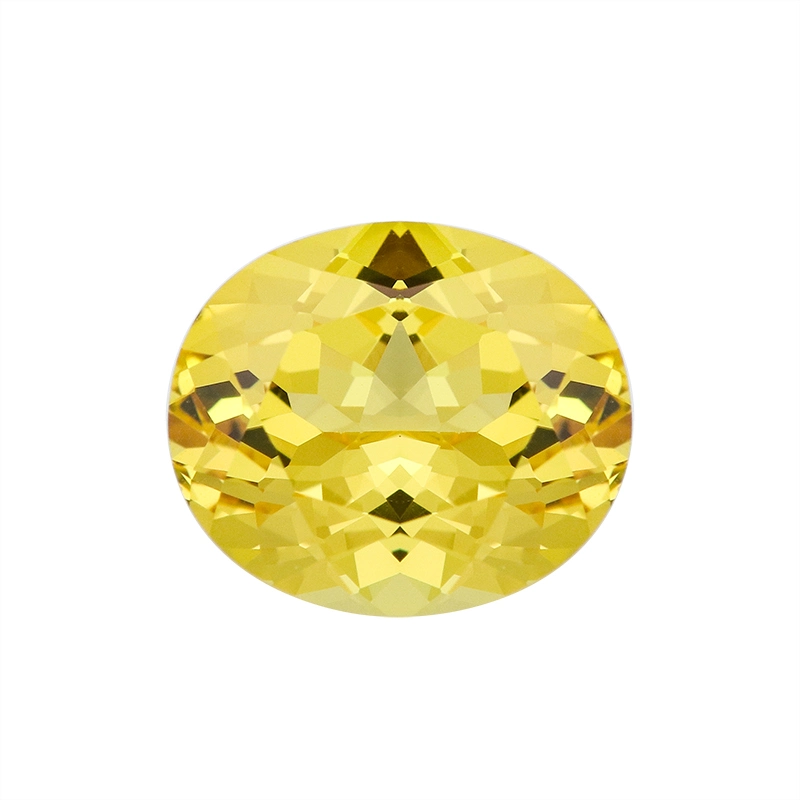with Certificate 6.45carat Vivid Yellow Oval Cut Loose Lab Grown Sapphire Diamond