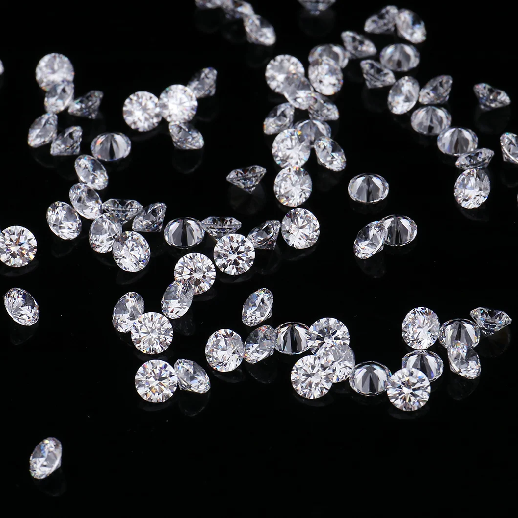 Hot Sale 3A Grade 1mm CZ Round Diamond Cut White Cubic Zirconia Gemstone