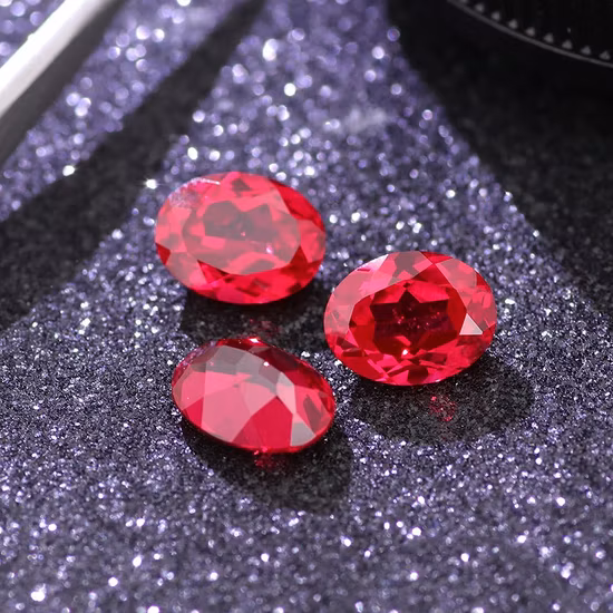 Oval Lab Grown Ruby Corundum Hydrothermal Synthetic Ruby Stone Lab Created Ruby