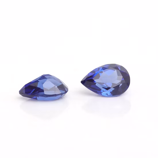 Certified Natural Ceylon Blue Sapphire Pear Faceted Precious-Gemstone
